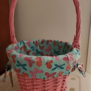 Pink basket with butterfly lining